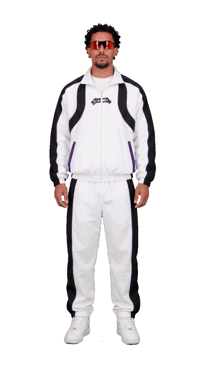 Veste Track 01 Blanc / Noir / Violet